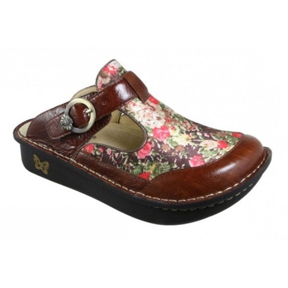 Alegria Classic Brown Vintage Floral Upper Women's Clog 37